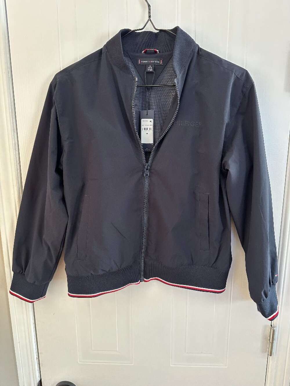 Tommy Hilfiger Boy's Black Bomber Jacket - Size M
